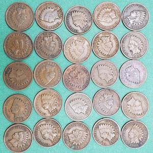 lot 310 image: 25 Indianhead Cents--Add to your collection