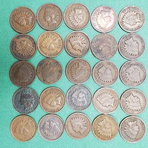 lot 312 image: 25 Indianhead Cents--Add to your collection