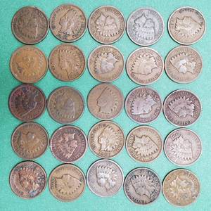 lot 313 image: 25 Indianhead Cents--Add to your collection