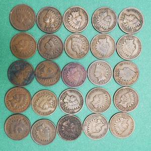 lot 314 image: 25 Indianhead Cents--Add to your collection