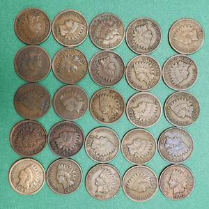 lot 315 image: 25 Indianhead Cents--Add to your collection