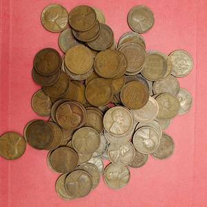lot 323 image: 100 Wheat Cents 1909-1929