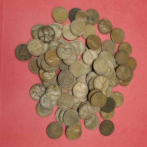 lot 328 image: 100 Wheat Cents 1909-1929