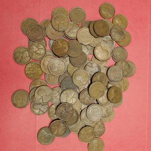 lot 332 image: 100 Wheat Cents 1909-1929