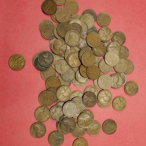 lot 333 image: 100 Wheat Cents 1909-1929
