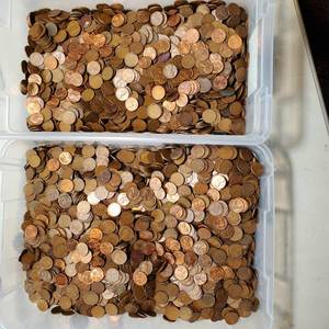 lot 353 image: Lot 1 of 7 lots of 500 Coins from a Box of Exceptional Wheat Cents. Must see Photos and Description.