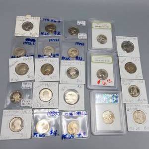 lot 381 image: 14 Proof AND 8 BU Washington Quarters--See Photos