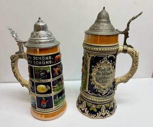 lot 29 image: Set of two Vintage Beer Steins