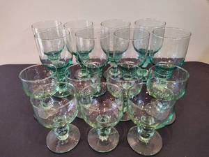 lot 50 image: Green Glass Goblets