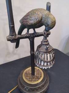 FREDERICK COOPER Bamboo Style Table Lamp w/Parrot