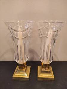 lot 61 image: WATERFORD Crystal Pompeii Pillar Candle Holders