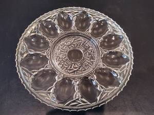 lot 70 image: Gorgeous Crystal Deviled Egg Server