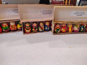 lot 86 image: Three Sets of Russian Doll Ornaments
