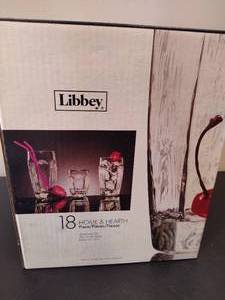 lot 100 image: Libbey 18pc Glassware Set New in Box