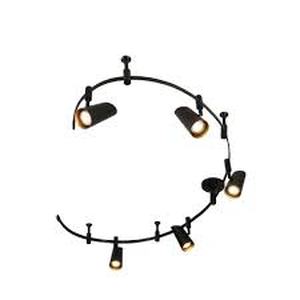 lot 12 image: CATALINA Flex 8 ft. Matte Black Integrated LED Ceiling Mounted Hardwired Track Lighting Kit with Flat Cylinder Black Head  Customer Returns See Pictures