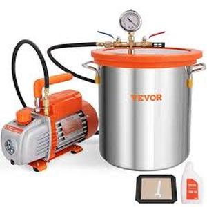 VEVOR Vacuum Degassing Chamber Kit 5 Gal. Vacuum Chamber + 3.5 CFM Pump Kit Single Stage with 250 ml Oil Bottle for Degassing Customer Returns See Pictures