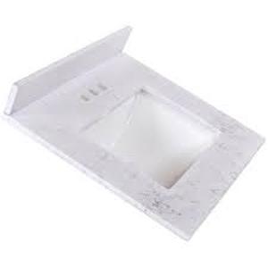 lot 40 image: Home Decorators Collection 25 in. W x 22 in. D Cultured Marble White Rectangular Single Sink Vanity Top in Pulsar Customer Returns See Pictures