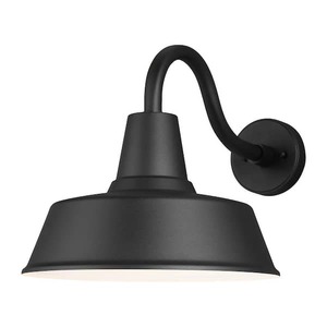 lot 17 image: Generation Lighting Barn Light 1 Light Matte Black Modern Farmhouse Outdoor Medium Lantern Wall Sconce