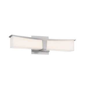 lot 22 image: Plane 18 in. Brushed Nickel LED Vanity Light Bar with Frosted Aquarium Glass
