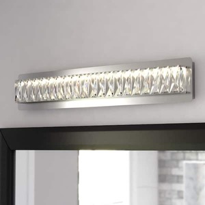 lot 24 image: VAXCEL Melrose 26 in. Integrated LED Chrome Crystal Bath Bar Vanity Light