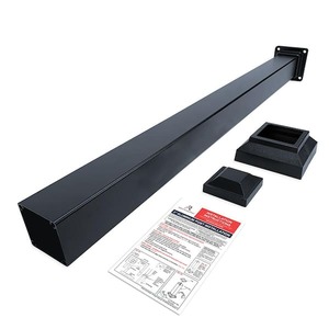 lot 52 image: 3 - Aria Railing 3 in. x 3 in. x 36 in. Black Powder Coated Aluminum Deck Post Kit