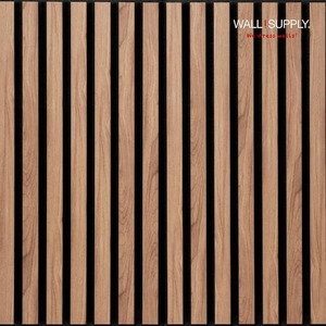 lot 60 image: WALLSUPPLY UltrAcoustic Eco Acoustic Polystyrene Panel in Walnut - 0.71 in. x 11.42 in. x 22.83 in. Set of 6 (Covers10.87 sq. ft.)