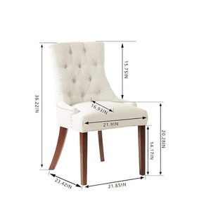 lot 69 image: StyleWell Bakerford Biscuit Beige Upholstered Dining Chair with Tufted Back (Set of 2)