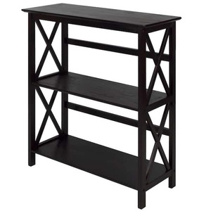 lot 72 image: Casual Home 34.5 in. Espresso Wood 2-shelf Etagere Bookcase with Open Back
