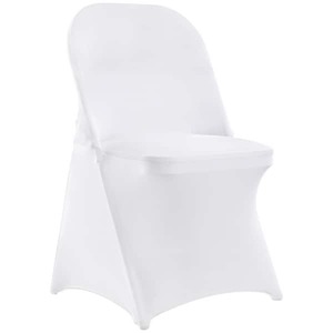 lot 123 image: VEVOR White Stretch Spandex Chair Covers 36-Pieces Folding Kitchen Chairs Cover Universal Washable Slipcovers Protector