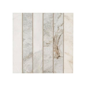 lot 130 image: MSI Arabescato Venato White Stacked 12 in. x 12 in. x 0.38 in. Honed Marble Mesh-Mounted Mosaic Tile (100 sq. ft.)