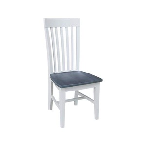 lot 140 image: International Concepts WhiteGray Tall Mission Dining Chair (Set of 2)