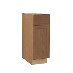 lot 142 image: Hampton Bay Sinclair 12 in. W x 24 in. D x 34.5 in. H Assembled Base Cabinet in Shaker Saddle Oak