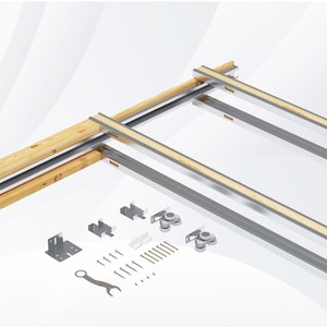 lot 165 image: 2 - ARK DESIGN 24 in. to 34 in. x 80 in. Universal Aluminum Pocket Door Frame with Hardware Kit and Soft Close