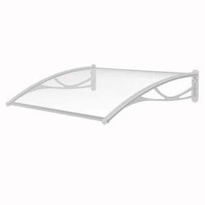 lot 168 image: Advaning PN Series Solid Polycarbonate Sheet Door Fixed Awning (47 in. W x 31 in. D) in White Bracket