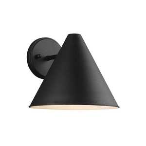 lot 174 image: Generation Lighting Crittenden 1-Light Black Outdoor 8.5 in. Wall Lantern Sconce