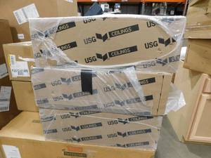 lot 150 image: 3 - USG Ceilings 2 ft. x 2 ft. Luna White Shadowline Tapered Edge Lay-In Ceiling Tile, case of 12 (48 sq. ft.)