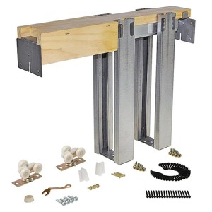 lot 192 image: Johnson Hardware 1500 Series 24 in. to 36 in. x 80 in. Universal Pocket Door Frame for 2x4 Stud Wall