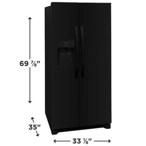 lot 203 image: Frigidaire 33 in. 22.3 cu. ft. Standard Depth Side by Side Refrigerator in Black