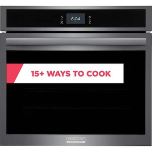 lot 221 image: Frigidaire Gallery 30 in. Single Electric Built-In Wall Oven with Total Convection in Smudge-Proof Black Stainless Steel