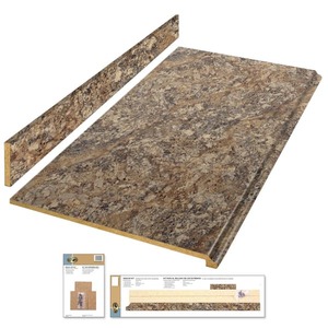 lot 225 image: Hampton Bay 8 ft. Straight Laminate Countertop All-Inclusive Kit in Winter Carnival with Full Wrap Ogee Edge and Loose Backsplash