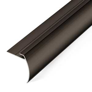 lot 243 image: 5 - TrimMaster Dark Bronze 8mm x 74 in. Aluminum Stair Nosing Floor Transition Strip