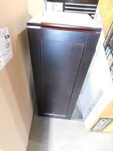 lot 205 image: Hampton Bay Shaker 12 in. W x 12 in. D x 30 in. H Assembled Wall Kitchen Cabinet in Java