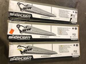 lot 27 image: Lot of Lithium Lighting 4-Light Heavy Duty Shoplight with wireguard  protection Customer Returns See Pictures