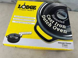 New Lodge 6 Quart Midnight Chrome Enameled Cast Iron Dutch Oven