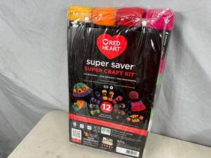 lot 22 image: New Red Heart 12 Piece Yarn Super Craft Kit
