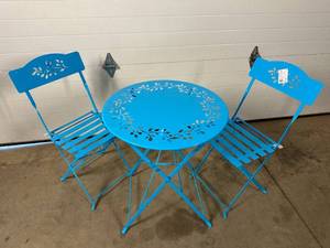 New Alpine 3 pc Folding Metal Bistro Set - Scuffed