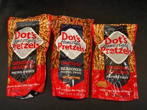 lot 3 image: A1 - Set of 3 Dots Homestyle Pretzels Original Seasoned 16 oz Bags