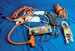 lot 3 image: Lot of Cords and Surge Protectors