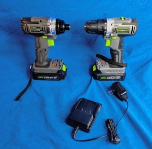 lot 27 image: Genesis 20V Lithium-Ion Cordless Drill and Impact Driver Combo Kit