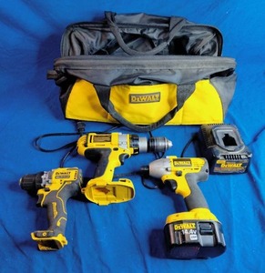 lot 35 image: Dewalt Tool Lot with 3 Battery Powered Drills